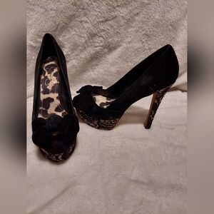 Jessica Simpson Elanas Pump Black Suede Size 9.5M
